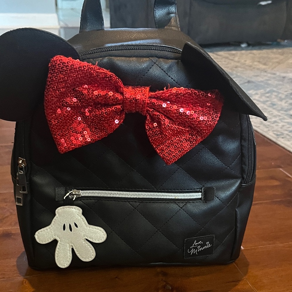 Disney Minnie Mouse Black and Red Sequin Backpack